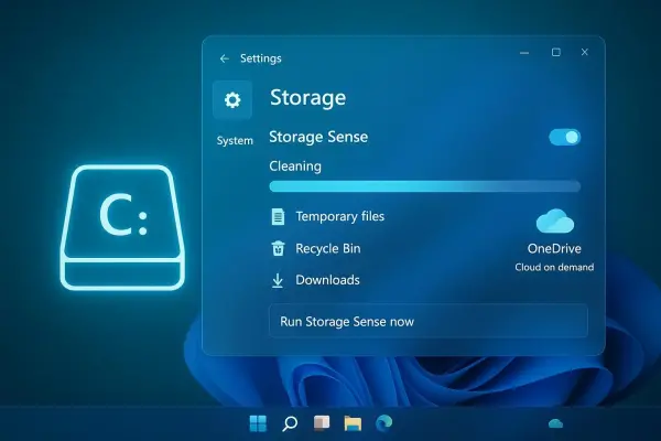 چگونه در ویندوز ۱۱ فضای درایو C را خالی کنیم؟ آموزش Storage Sense و Disk Cleanup