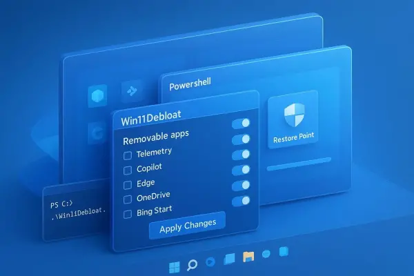 آموزش Debloat ویندوز ۱۱ و حذف برنامه‌های اضافی با Win11Debloat
