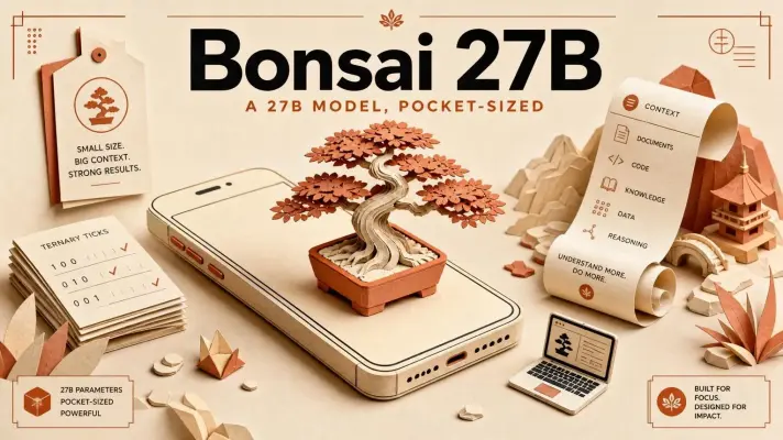 اجرای مدل هوش مصنوعی Bonsai 27B روی کارت گرافیک ۸ گیگابایتی؛ مقایسه با Qwen و Gemma