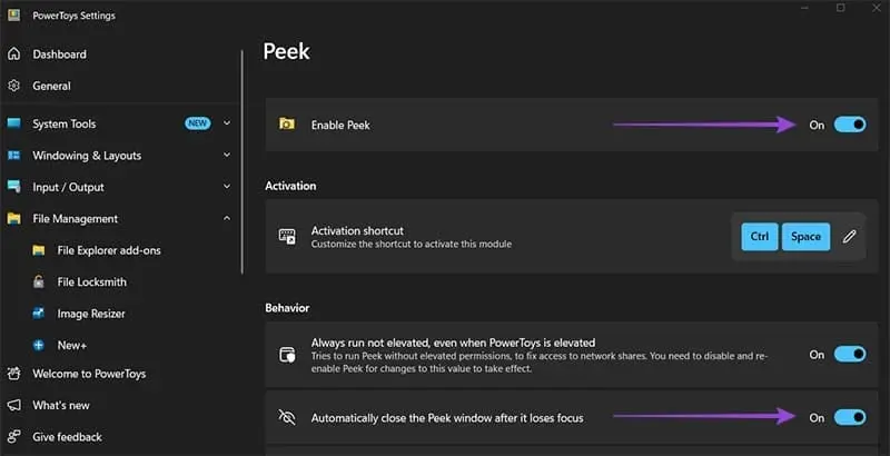ترفند نمایش پنجره پیش نمایش فایل در ویندوز 11 با PowerToys Peek