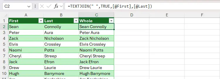 آموزش به هم چسباندن متن با تابع TEXTJOIN و CONCAT اکسل