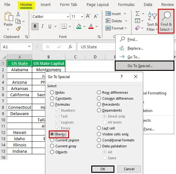 ۶ روش حذف ردیف خالی در اکسل؛ حذف دستی و F4 تا Go To Special و Power Query و VBA