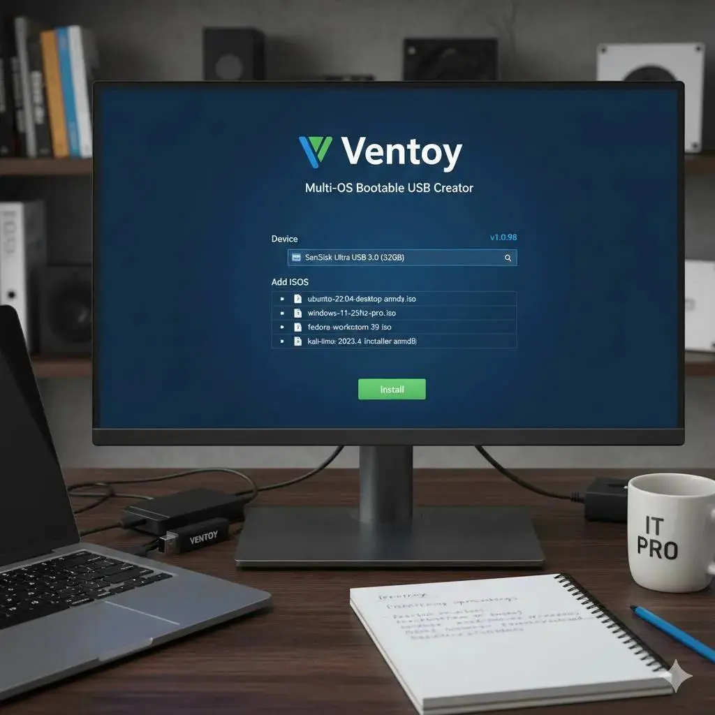 ساخت فلش نجات کامپیوتر با Ventoy؛ یک ابزار کوچک برای تعمیر ویندوز و بازیابی اطلاعات