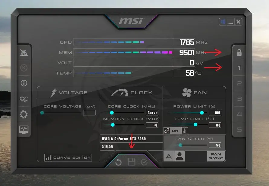 آموزش Undervolt کارت گرافیک با MSI Afterburner؛ کاهش دما و مصرف برق بدون افت FPS