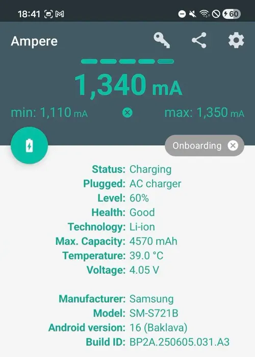 روش اندازهگیری سرعت شارژ، تست کابل و عیبیابی شارژر با برنامه Ampere اندروید