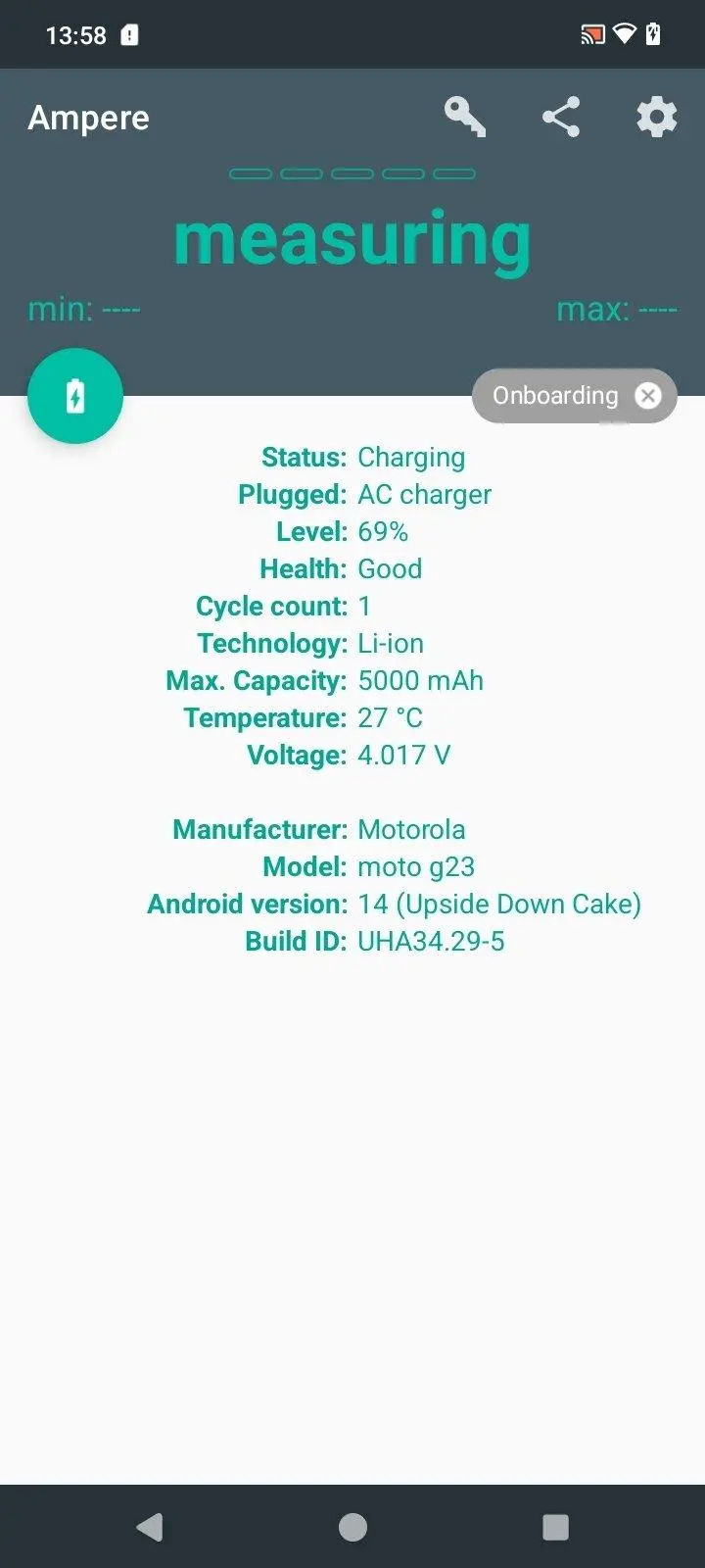 روش اندازهگیری سرعت شارژ، تست کابل و عیبیابی شارژر با برنامه Ampere اندروید