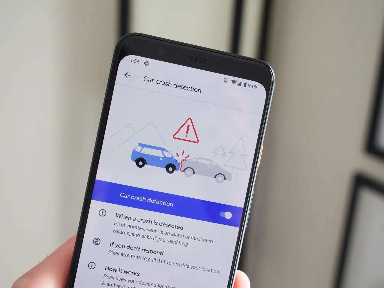 آموزش فعال کردن تشخیص تصادف پیکسل؛ Car Crash Detection در اندروید