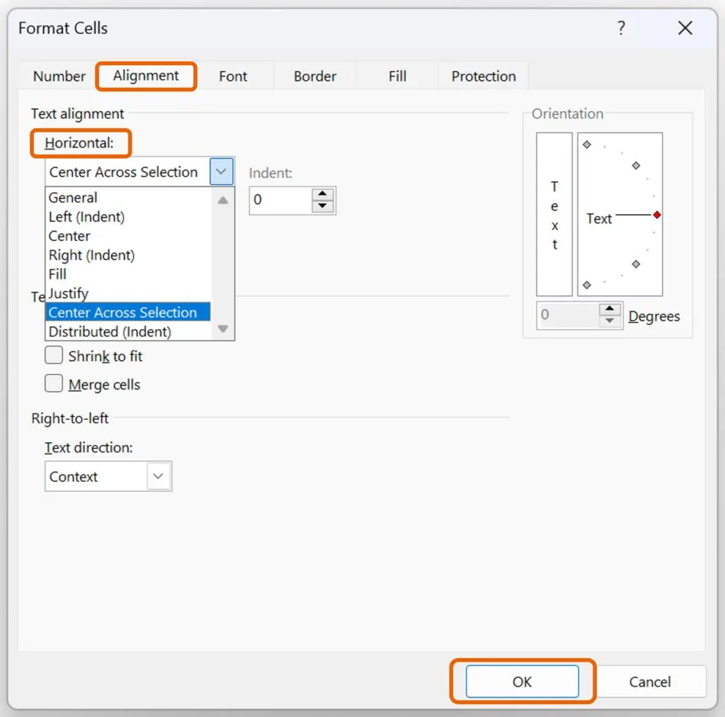 جایگزین Merge & Center در اکسل؛ آموزش Center Across Selection