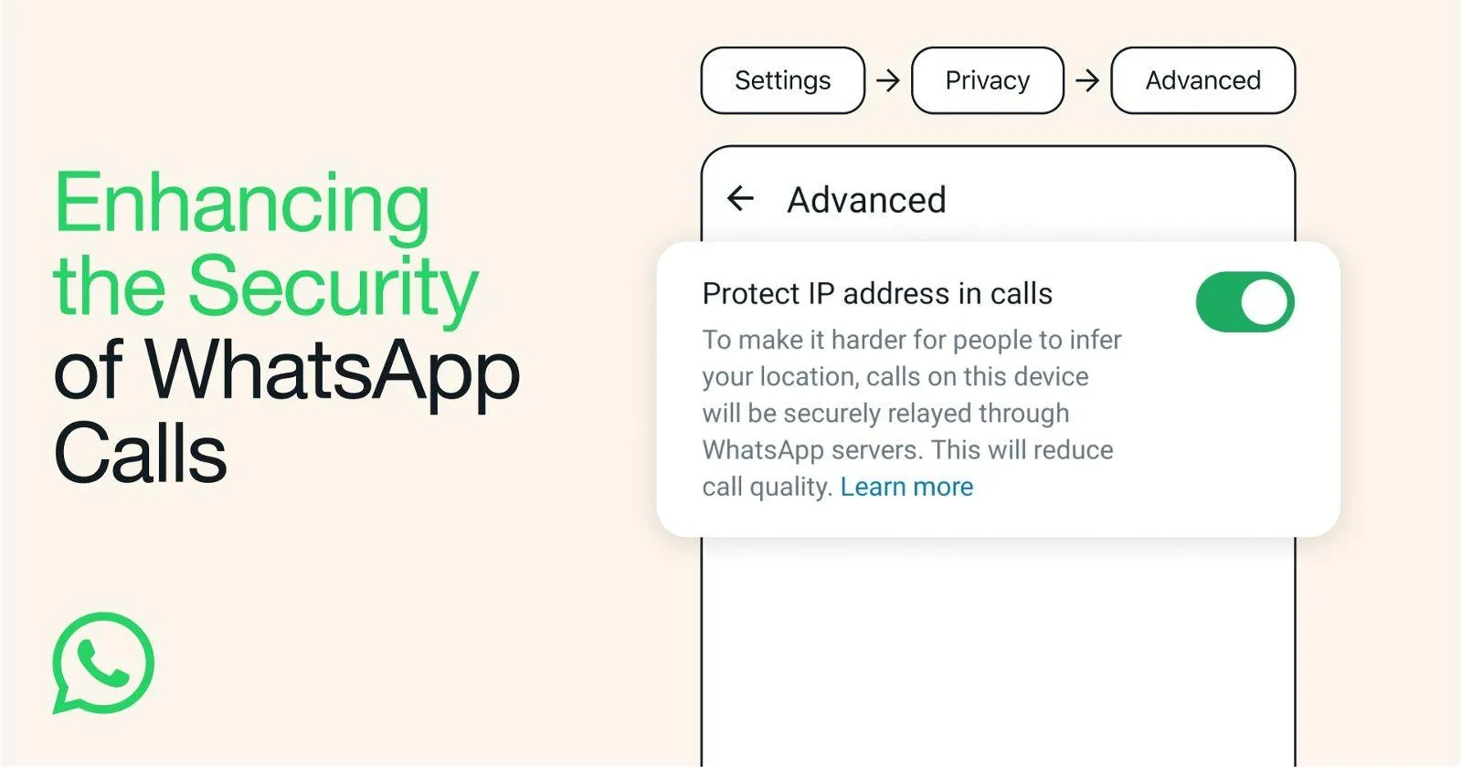 آموزش مخفی کردن آی‌پی تماس واتساپ در اندروید و آیفون؛ فعال کردن Protect IP address in calls